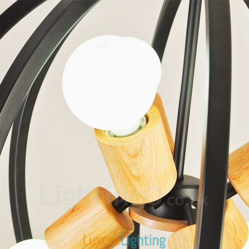 Designer Touch Decorative 6 Light Iron Retro Vintage Pendant Light with Iron Shade