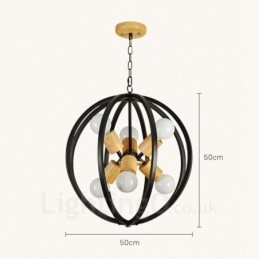 Designer Touch Decorative 6 Light Iron Retro Vintage Pendant Light with Iron Shade