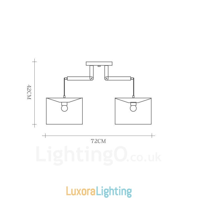 Designer Touch Decorative 2 Light Wood Modern Contemporary Pendant Light with Fabric Shade