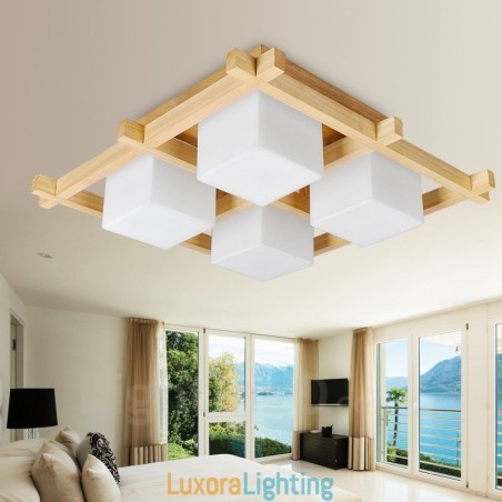 Designer Touch Decorative 4 Light Modern Contemporary Nordic style Flush Mount Ceiling Lights with Glass Shade