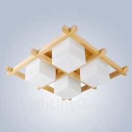 Designer Touch Decorative 4 Light Modern Contemporary Nordic style Flush Mount Ceiling Lights with Glass Shade