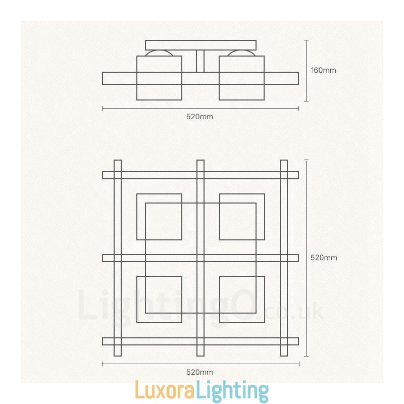Designer Touch Decorative 4 Light Modern Contemporary Nordic style Flush Mount Ceiling Lights with Glass Shade