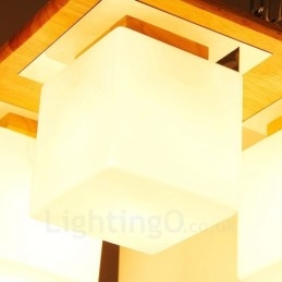Designer Touch Decorative 4 Light Modern Contemporary Flush Mount Ceiling Lights with Glass Shade