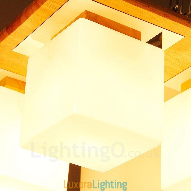 Designer Touch Decorative 4 Light Modern Contemporary Flush Mount Ceiling Lights with Glass Shade