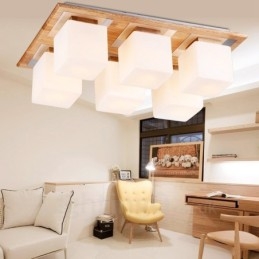 Designer Touch Decorative 6 Light Modern Contemporary Flush Mount Ceiling Lights with Glass Shade