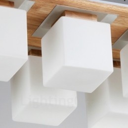 Designer Touch Decorative 6 Light Modern Contemporary Flush Mount Ceiling Lights with Glass Shade