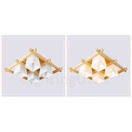 Designer Touch Decorative 4 Light Modern Contemporary Flush Mount Ceiling Lights with Glass Shade