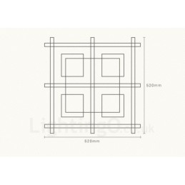 Designer Touch Decorative 4 Light Modern Contemporary Flush Mount Ceiling Lights with Glass Shade