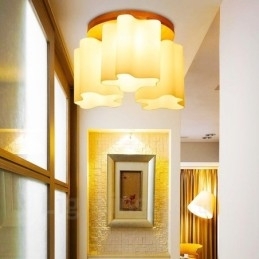 Designer Touch Decorative 3 Light Modern Contemporary Flush Mount Ceiling Lights with Glass Shade