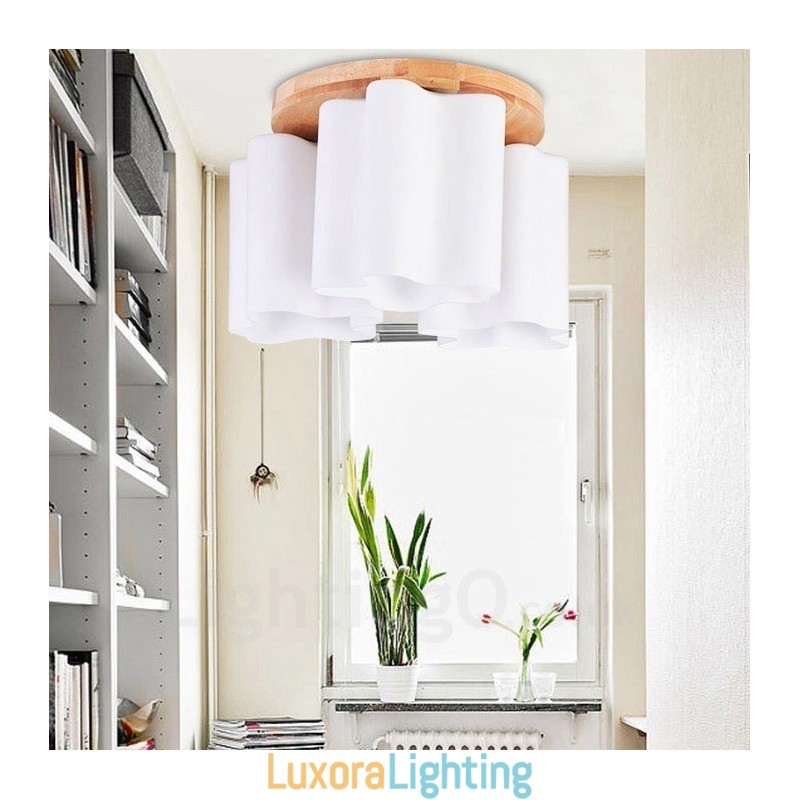 Designer Touch Decorative 3 Light Modern Contemporary Flush Mount Ceiling Lights with Glass Shade