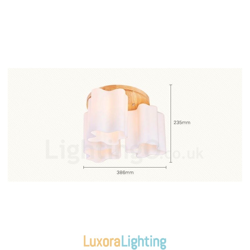 Designer Touch Decorative 3 Light Modern Contemporary Flush Mount Ceiling Lights with Glass Shade