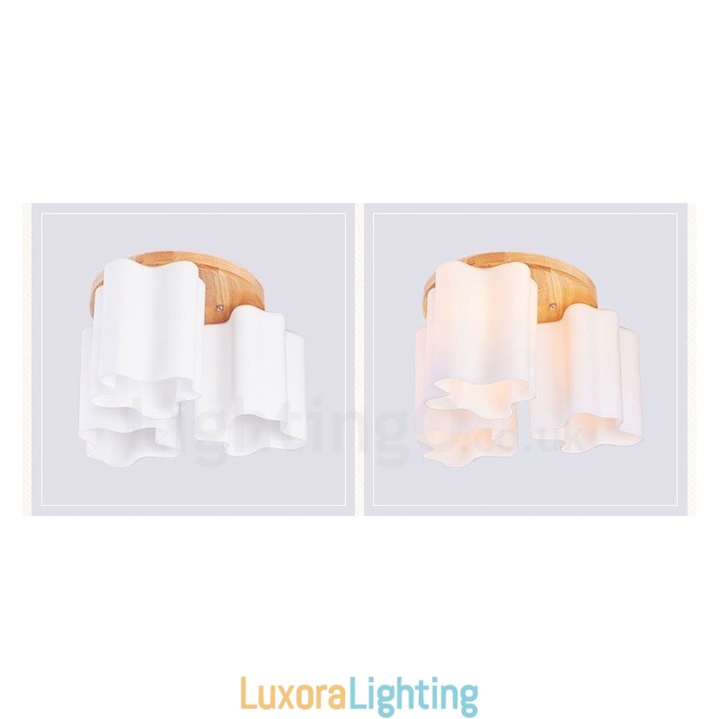 Designer Touch Decorative 3 Light Modern Contemporary Flush Mount Ceiling Lights with Glass Shade