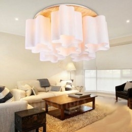 Designer Touch Decorative 6 Light Modern Contemporary Flush Mount Ceiling Lights with Glass Shade