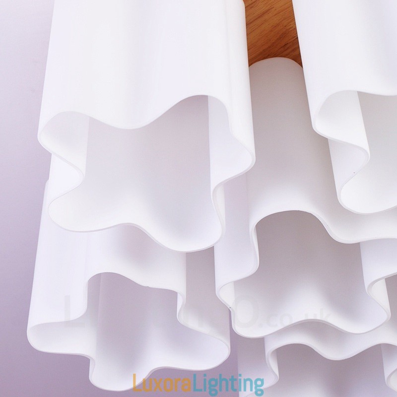 Designer Touch Decorative 6 Light Modern Contemporary Flush Mount Ceiling Lights with Glass Shade