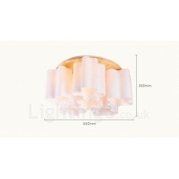 Designer Touch Decorative 6 Light Modern Contemporary Flush Mount Ceiling Lights with Glass Shade