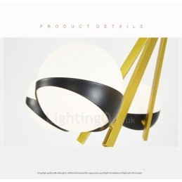 Designer Touch Decorative 6 Light Modern Contemporary Nordic style Ceiling Lights Chandelier with Black and White Ball Glass Shade