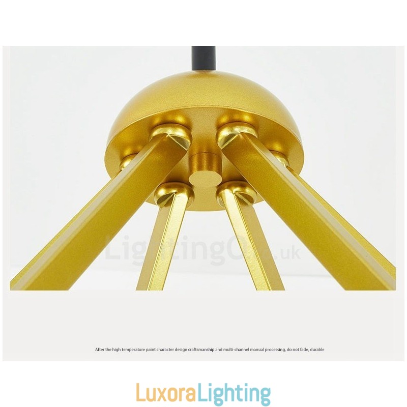 Designer Touch Decorative 6 Light Modern Contemporary Nordic style Ceiling Lights Chandelier with Black and White Ball Glass Shade