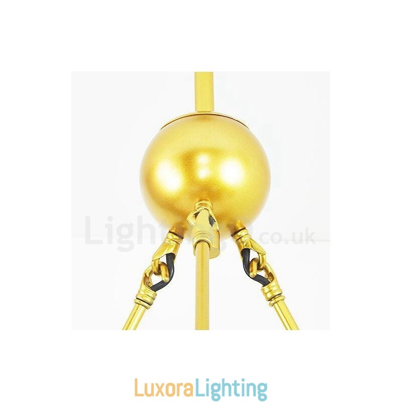 Designer Touch Decorative 9 Light Modern Contemporary Nordic style Ceiling Lights Copper Plating Chandelier with Gold and White Ball Glass Shade