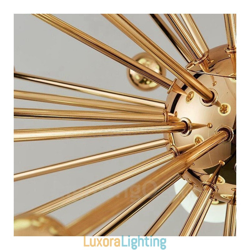 Designer Touch Decorative 11 Light Modern Contemporary Ceiling Lights Copper Plating Chandelier with White Ball Glass Shade
