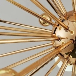 Designer Touch Decorative 12 Light Modern Contemporary Ceiling Lights Copper Plating Chandelier with White Ball Glass Shade