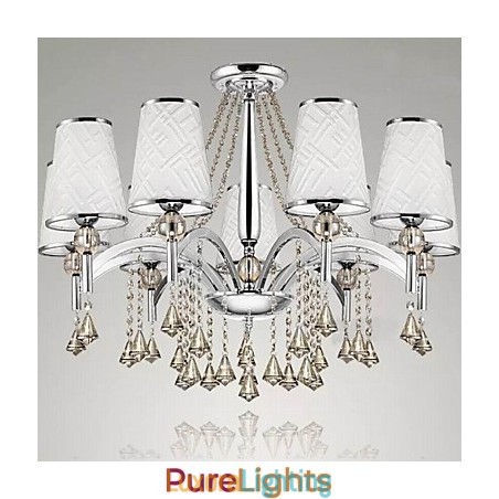 Designer Touch Decorative Modern Contemporary Crystal Chrome Metal Chandelier