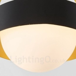 Designer Touch Decorative 1 Light Modern Contemporary Ceiling Lights Copper Plating Pendant Light with White & Black Ball Glass Shade
