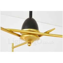 Designer Touch Decorative 3 Light Modern Contemporary Ceiling Lights Copper Plating Chandelier with White & Black Ball Glass Shade