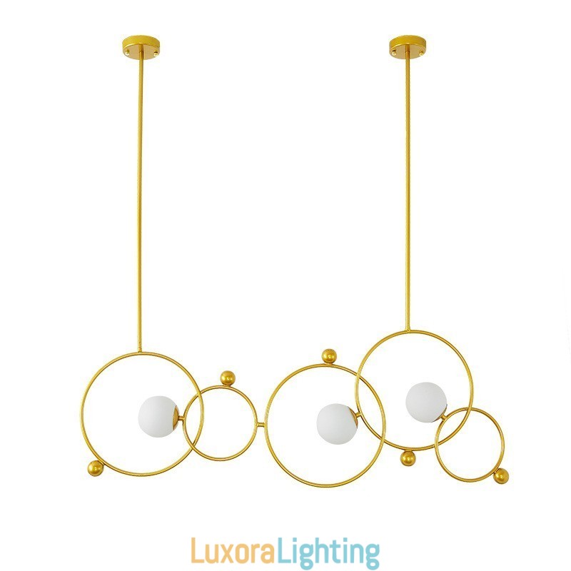 Designer Touch Decorative 3 Light Modern Contemporary Ceiling Lights Copper Plating Chandelier with White Ball Glass Shade