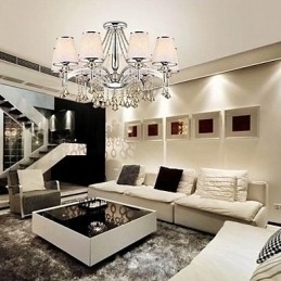Designer Touch Decorative Modern Contemporary Crystal Chrome Metal Chandelier