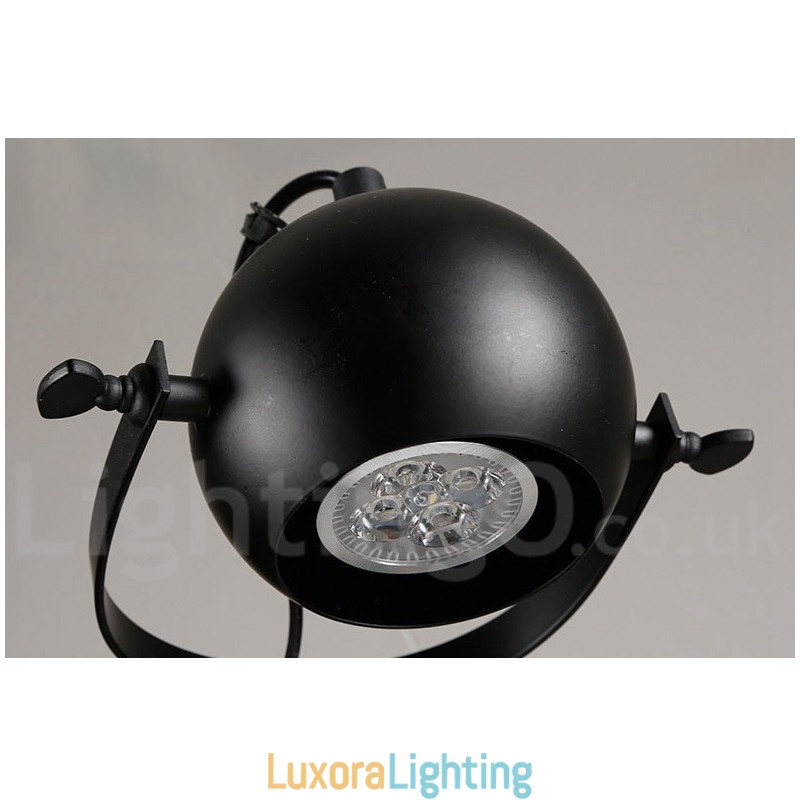 Designer Touch Decorative 6 Light Retro Vintage Black Iron Pendant Light with Black Iron Ball Shades