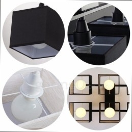 Designer Touch Decorative 6 Light Modern Contemporary Black Flush Mount Ceiling Lights with Fabric Shade