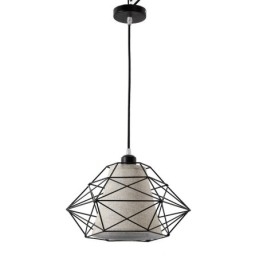 Designer Touch Decorative 1 Light Retro Vintage Black Iron Pendant Light with Fabric Shades