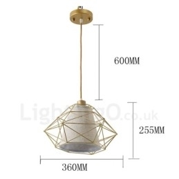 Designer Touch Decorative 1 Light Retro Vintage Black Iron Pendant Light with Fabric Shades