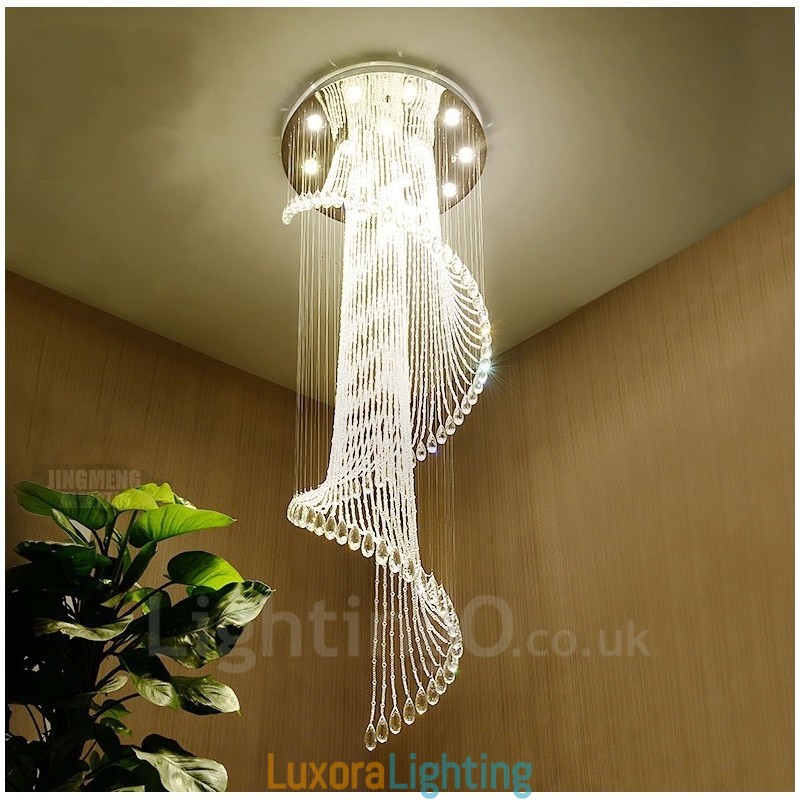 Designer Touch Decorative 15 Lights Modern Crystal Ceiling Pendant Light Indoor Chandelier Lighting Lamps Fixtures with Bulbs