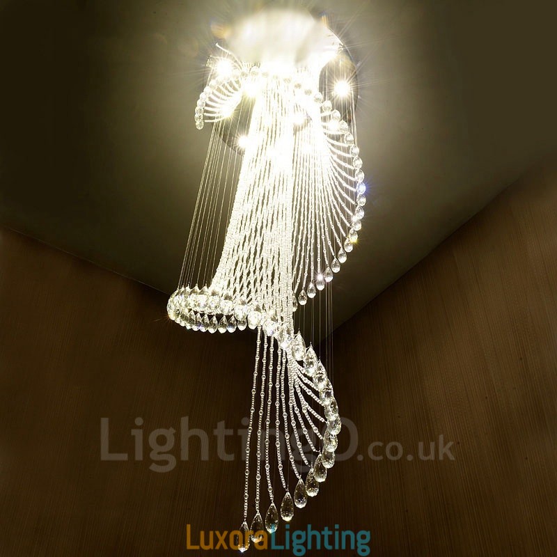 Designer Touch Decorative 15 Lights Modern Crystal Ceiling Pendant Light Indoor Chandelier Lighting Lamps Fixtures with Bulbs