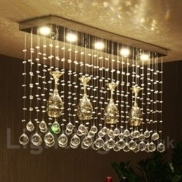 Designer Touch Decorative 5 Lights Modern Crystal Ceiling Pendant Light Indoor Chandelier Lighting Lamps Fixture