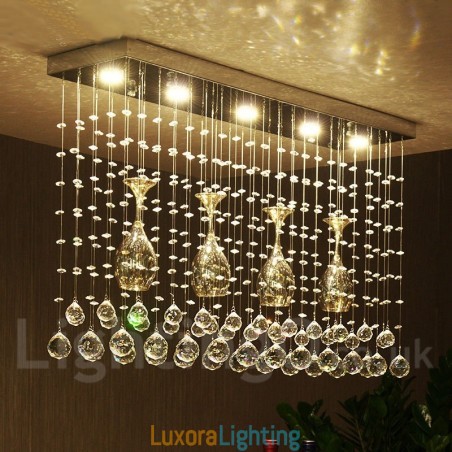 Designer Touch Decorative 5 Lights Modern Crystal Ceiling Pendant Light Indoor Chandelier Lighting Lamps Fixture