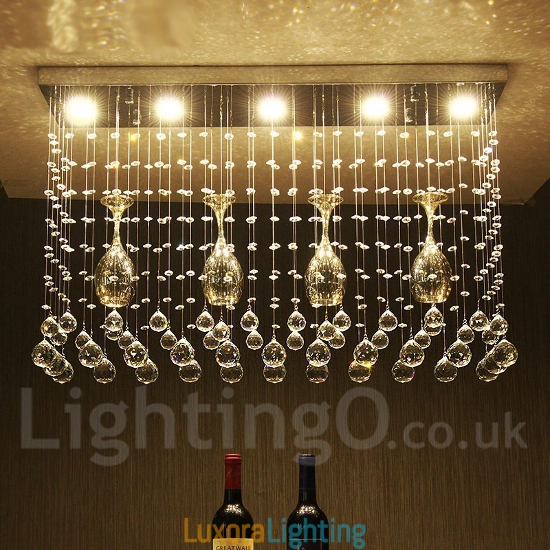 Designer Touch Decorative 5 Lights Modern Crystal Ceiling Pendant Light Indoor Chandelier Lighting Lamps Fixture