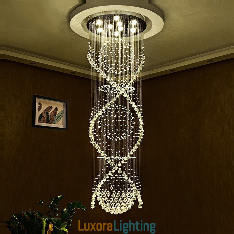 Designer Touch Decorative Extra Length 5 Meter Modern Crystal Ceiling Pendant Light Indoor Chandelier Lighting Lamps Fixtures