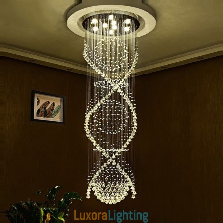 Designer Touch Decorative Extra Length 5 Meter Modern Crystal Ceiling Pendant Light Indoor Chandelier Lighting Lamps Fixtures