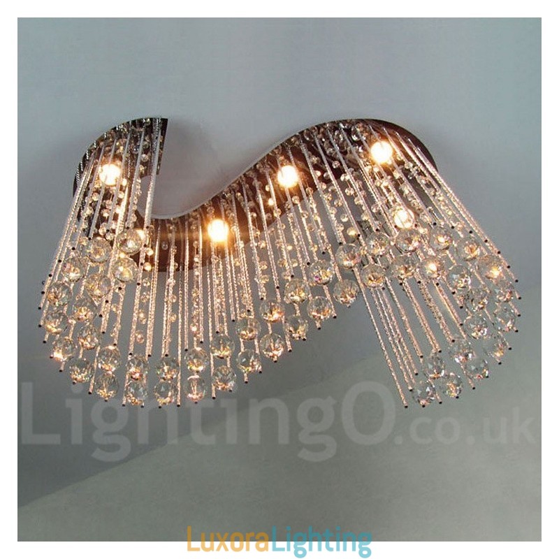 Designer Touch Decorative 6 Lights Modern Crystal Ceiling Pendant Light Indoor Chandelier Lighting Lamps Fixtures