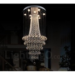 Designer Touch Decorative 9 Lights Modern Crystal Ceiling Pendant Light Indoor Chandelier Lighting Lamps Fixtures