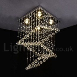 Designer Touch Decorative 4 Lights Modern Crystal Ceiling Pendant Light Indoor Chandelier Lighting Lamps Fixtures