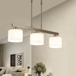 Designer Touch Decorative 3 Lights Modern Chrome Pendant Light Indoor Chandelier Home Hanging Lighting Lamps Fixtures with Glass Shades