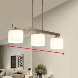 Designer Touch Decorative 3 Lights Modern Chrome Pendant Light Indoor Chandelier Home Hanging Lighting Lamps Fixtures with Glass Shades