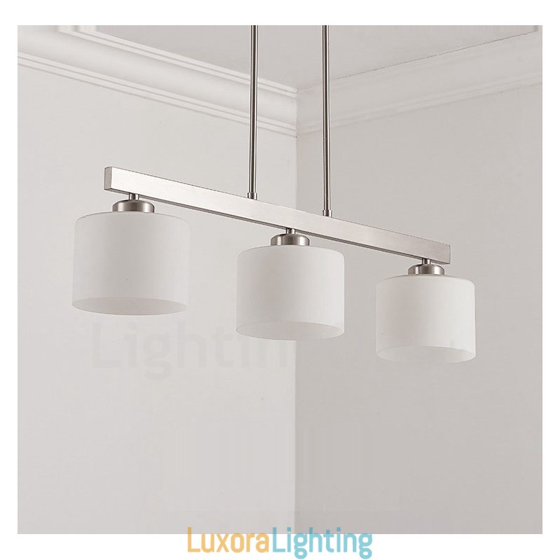 Designer Touch Decorative 3 Lights Modern Chrome Pendant Light Indoor Chandelier Home Hanging Lighting Lamps Fixtures with Glass Shades
