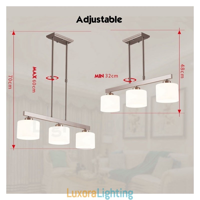 Designer Touch Decorative 3 Lights Modern Chrome Pendant Light Indoor Chandelier Home Hanging Lighting Lamps Fixtures with Glass Shades