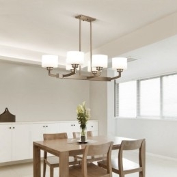 Designer Touch Decorative 6 Lights Modern Chrome Pendant Light Indoor Chandelier Home Hanging Lighting Lamps Fixtures with Glass Shades