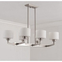 Designer Touch Decorative 6 Lights Modern Chrome Pendant Light Indoor Chandelier Home Hanging Lighting Lamps Fixtures with Glass Shades