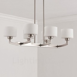 Designer Touch Decorative 6 Lights Modern Chrome Pendant Light Indoor Chandelier Home Hanging Lighting Lamps Fixtures with Glass Shades